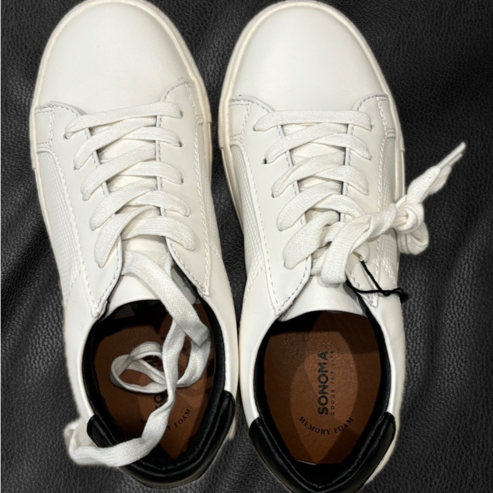 SONOMA White Lace-Up Sneakers